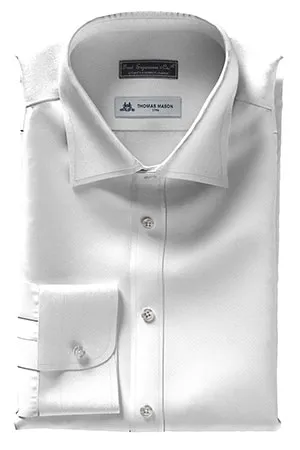 THOMAS MASON 100/2ply ホワイト バスケットドビー(TMS8525)