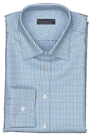 WRINKLE FREE TC サックス ギンガムチェック(TYTC964444)