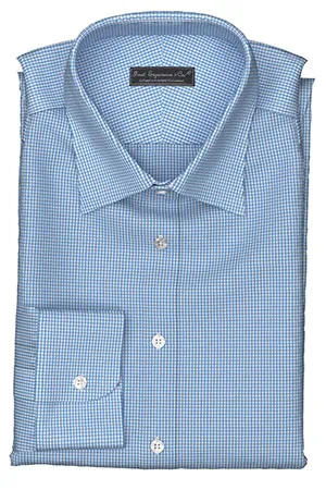 Wrinkle Free サックス チェック(TY100883)