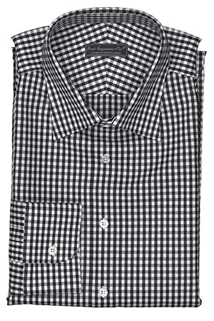 Wrinkle Free ブラック ブロックチェック(TY100887)