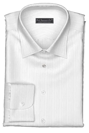 WRINKLE FREE TC ホワイト ドビー ストライプ (Y100966)