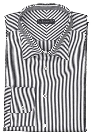 WRINKLE FREE TC ブラック ロンドンストライプ(Y100982)