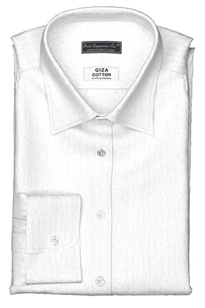 GIZA 100/2ply ホワイトキリン柄ドビー(Y101737)