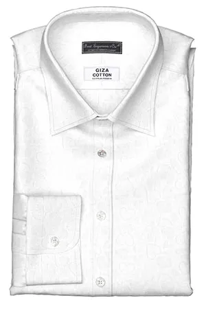 GIZA 100/2ply ホワイトハート柄ドビー(Y101742)