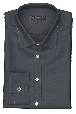 WRINKLEFREE デニムライク リッジドネイビー ツイル with ホワイトステッチ(TY101800)