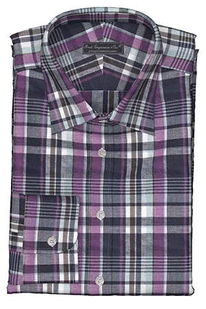 MADRASネイビー パープル ホワイト チェック(SW102187)