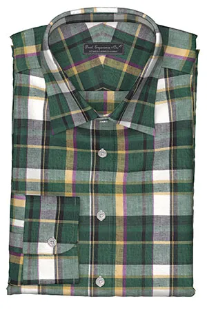 MADRASグリーン イエロー パープル チェック(SW102188)