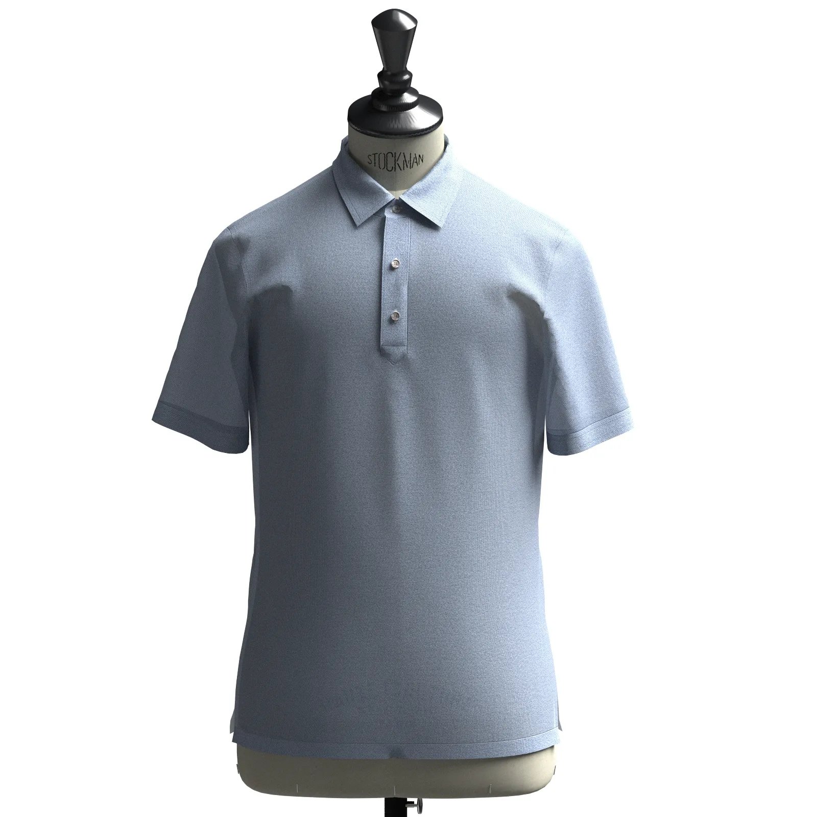 ALBINI-COTTON サックス鹿の子BIZPOLO(TK102563)