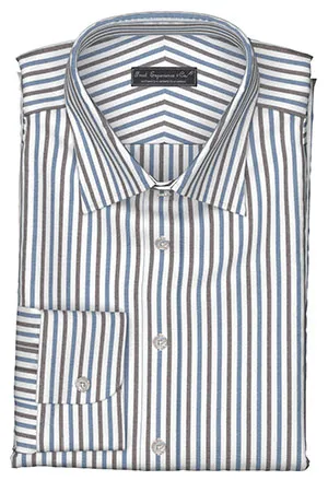 GIZA ブラウン＆ブルー ストライプ(Y102671)