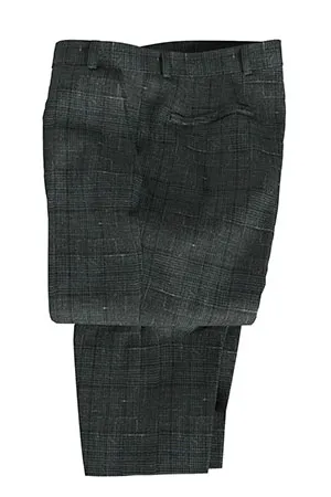 WOOL&LINEN　グレーグレンチェック(MK102889)