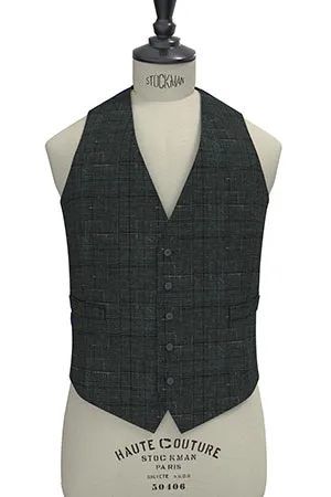 WOOL&LINEN　グレーグレンチェック(MK102889)