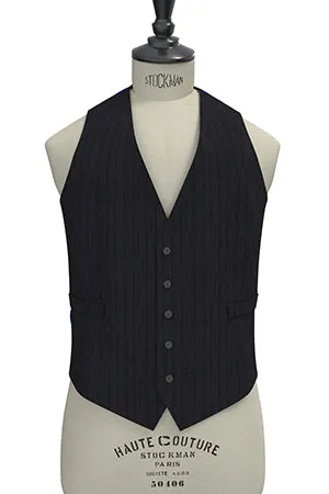 TAILORED WOOL ネイビーシャドーストライプ(MK102854)