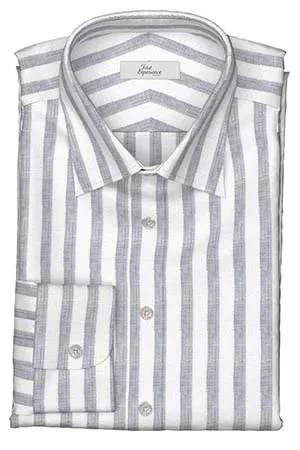 Calro Basetti リネン　グレーボールドストライプ(Y102964)*NEW