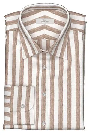 Calro Basetti リネン　ブラウンベージュボールドストライプ(Y102967)*NEW