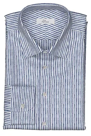 Albini リネン　ネイビーストライプ(Y102972)*NEW