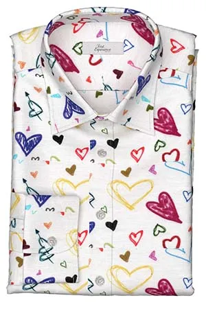 TEXTA リネン　ハートプリント(Y102978)*NEW