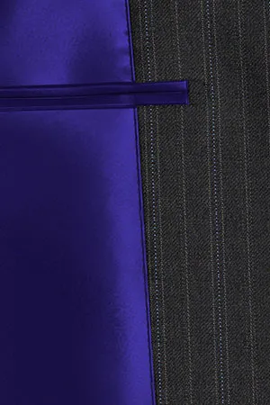 Loro Piana Super120s チャコールグレーストライプ(103038)