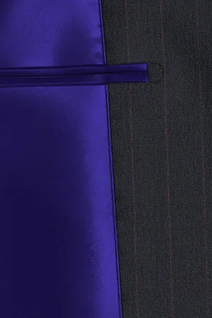 E.THOMAS Super120s ダークネイビーピンストライプ(103083)