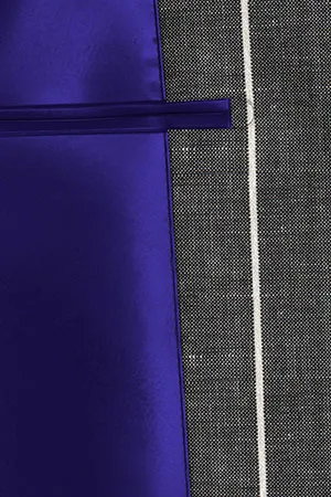 BASIC STRECH LINEN混 グレーストライプ(103182)