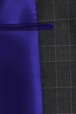 BASIC STRECH チャコールグレー格子(103193)