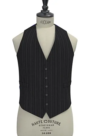 Loro Piana Super120s チャコールグレーストライプ(103038)