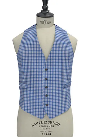 REDA Super120s ブルー格子(103066)