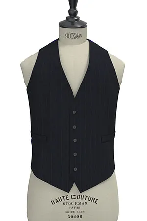 E.THOMAS Super120s ネイビーピンストライプ(103084)