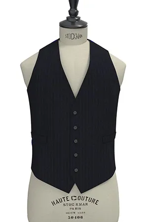 BASIC STRECH Super110s ネイビーストライプ(103144)