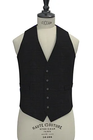 BRIGHT WOOL STRECH チャコールグレー格子(103165)