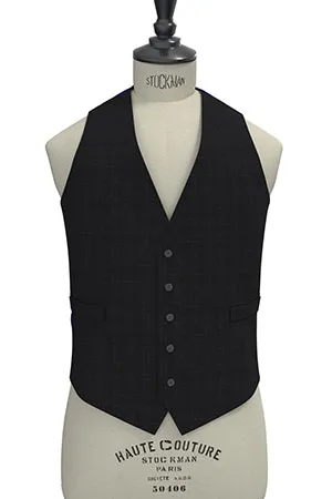 BASIC STRECH ブラック×ブルー格子(103202)