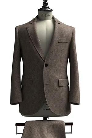 CANONICO ライトグレー メランジ フランネル(103276)