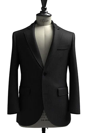 CANONICO Super110s チャコールグレー ヘリンボーン(103266)