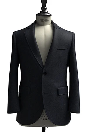 CANONICO ネイビー メランジ フランネル(103272)