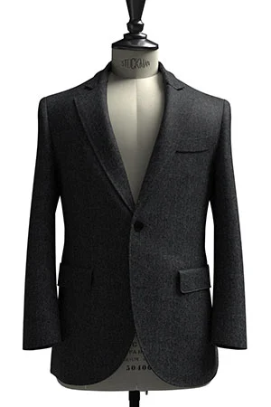 CANONICO チャコールグレー メランジ フランネル(103273)