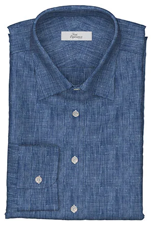 HUDDERS FIELD Rugby Shirting インクブルー リネン (103306)