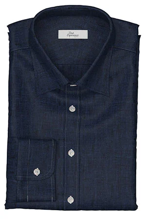 HUDDERS FIELD Rugby Shirting ネイビー リネン (103307)