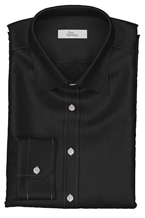 HUDDERS FIELD Rugby Shirting ブラック リネン (103308)