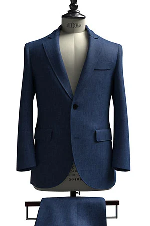 HUDDERS FIELD CASUAL ブライトネイビー 平織 リネン (103332)