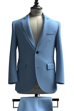 HUDDERS FIELD CASUAL サックスブルー 平織 リネン (103337)