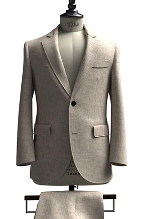 HUDDERS FIELD CASUAL サンドベージュ 平織 リネン (103340)