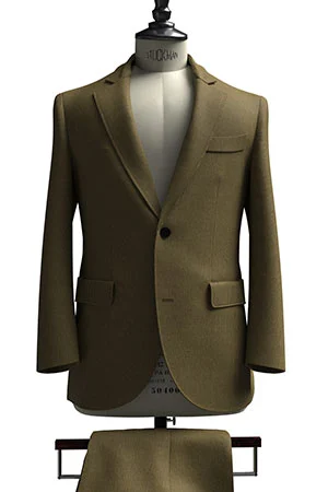 HUDDERS FIELD CASUAL グリーンカーキ 平織 リネン (103343)