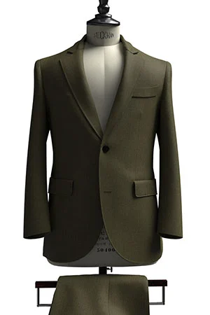 HUDDERS FIELD CASUALオリーブ 平織 リネン (103344)