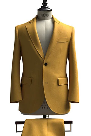 HUDDERS FIELD CASUAL イエロー 平織 リネン (103345)