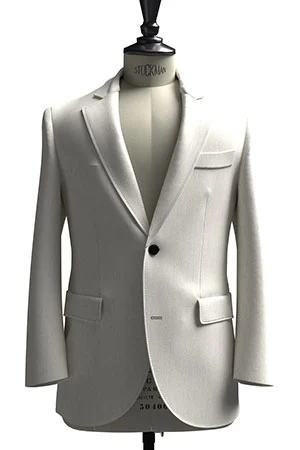 HUDDERS FIELD CASUAL ホワイト ヘリンボーン リネン (103316)