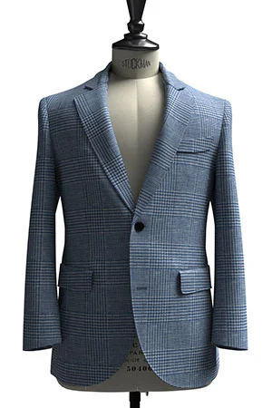 HUDDERS FIELD CASUAL サックス グレンチック リネン (103330)