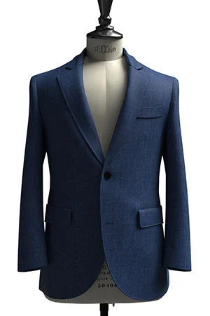 HUDDERS FIELD CASUAL ブライトネイビー 平織 リネン (103332)