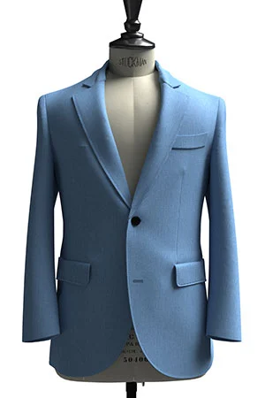 HUDDERS FIELD CASUAL サックスブルー 平織 リネン (103337)