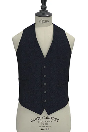 CANONICO ネイビー メランジ フランネル(103272)