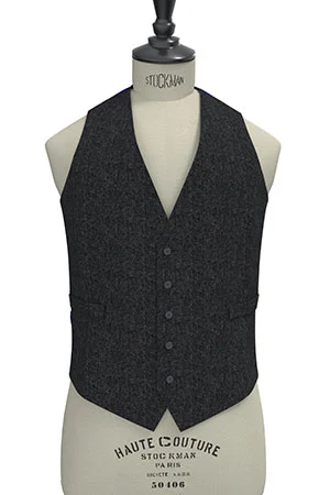 CANONICO チャコールグレー メランジ フランネル(103273)