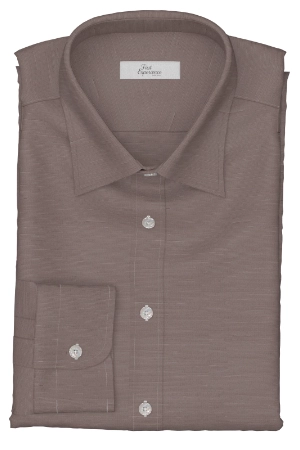 Albini Shirting 綿麻 ブラウン ネップ (103353)